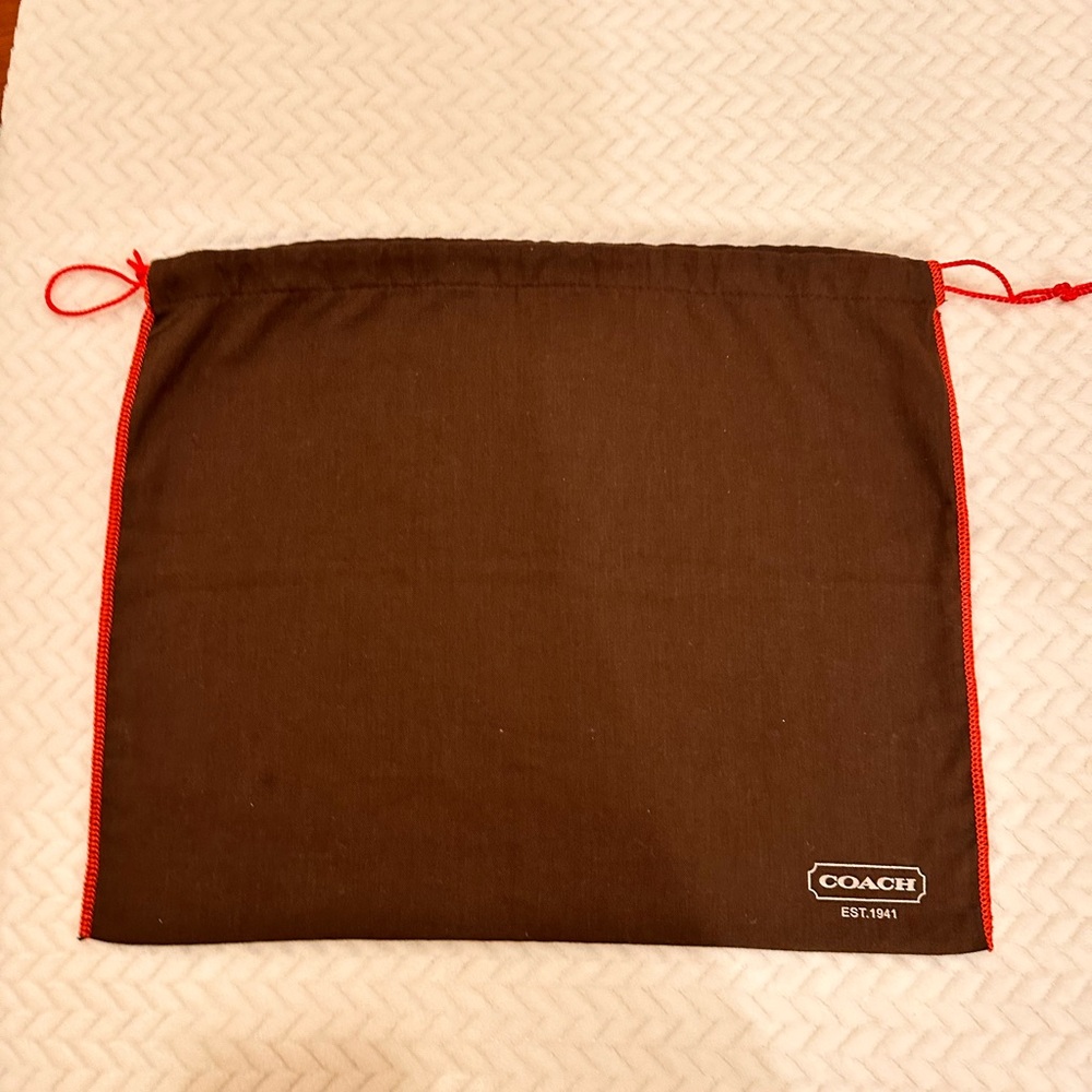 Coach Dust bag Brown and Red Drawstring Bag